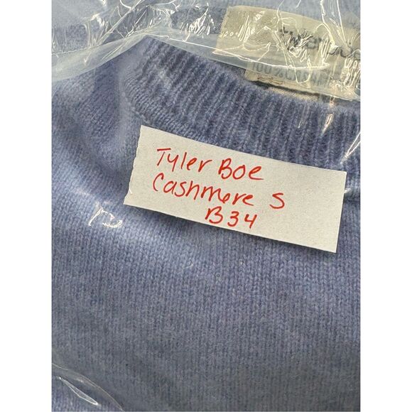 Tyler Boe Cashmere Sweater Women‎ Small Pullover Blue Ruffle Bottom Long Sleeve - Picture 8 of 8